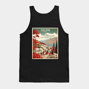 Delphi Greece Tourism Vintage Poster Tank Top